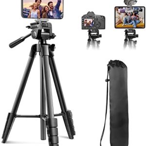 Sensyne 64" Camera Tripod Stand, Versatile Phone & iPad Tripod with Wireless Remote and 2-in-1 Phone Holder for Selfie/Video Recording/Photo/Live Stream/Vlog