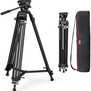 SmallRig AD-01 Video Tripod, 73" Heavy Duty Tripod with 360 Degree Fluid Head and Quick Release Plate for DSLR, Camcorder, Cameras 3751
