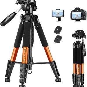 VICTIV Tripod 74” Camera Tripod for Cell Phone, Aluminum Professional Heavy Duty Camera Tripod Stand, Tripod for Camera DSLR SLR with Carry Bag, Compatible with Canon Nikon iPhone